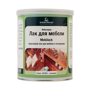Акриловый лак Naturaaqua Mobilack 30-40% Gloss1 litre Borma Wachs