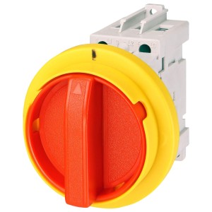 Выключатель нагрузки аварийный для монтажа на дверцу шкафа ETI LAS 25 D Y-R25 (желто-красная рукоятка) (4661206)