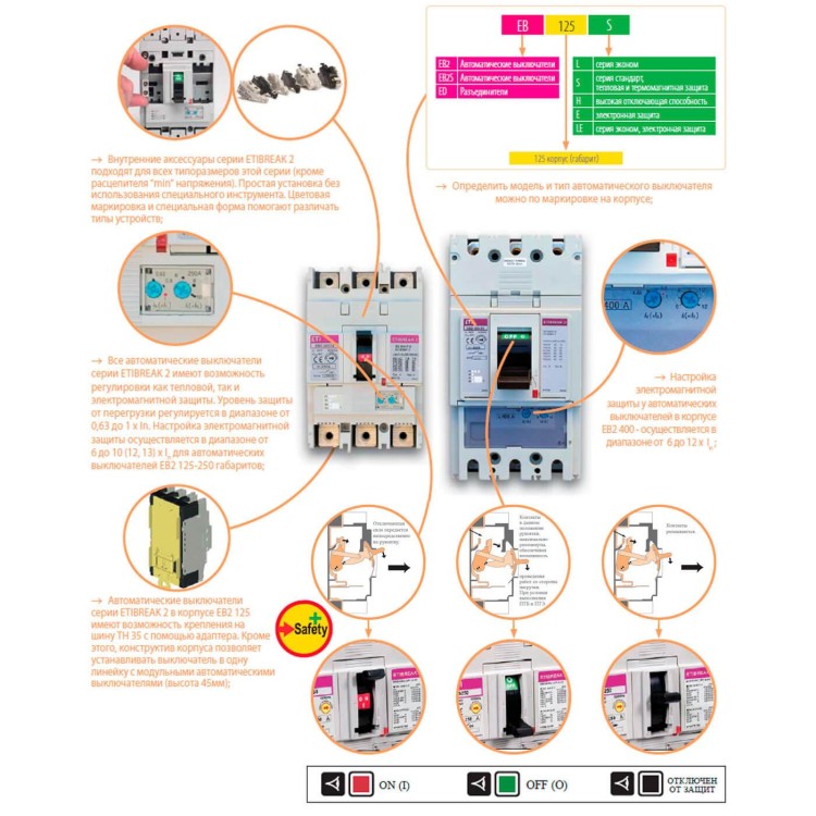 в продаже Промышленный автоматический выключатель ETI ETIBREAK EB2 800/3LF (4671117) - фото 3