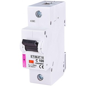 Автоматический выключатель ETIMAT 10 1p С 100A ETI (2131732)