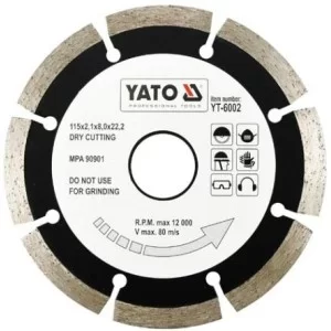 Диск алмазный YATO сегмент 115x8,0x22,2 мм (YT-6002)