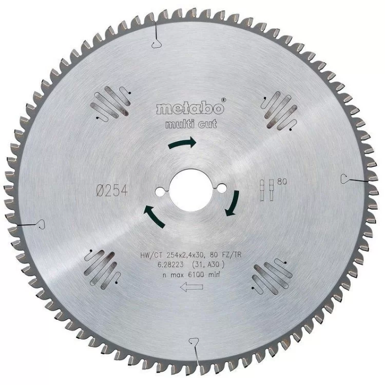 Пиляльний диск Metabo 220х2, 6/1, 6х30, Z = 80FZ / TZ5neg, UK333 / SE (628084000)