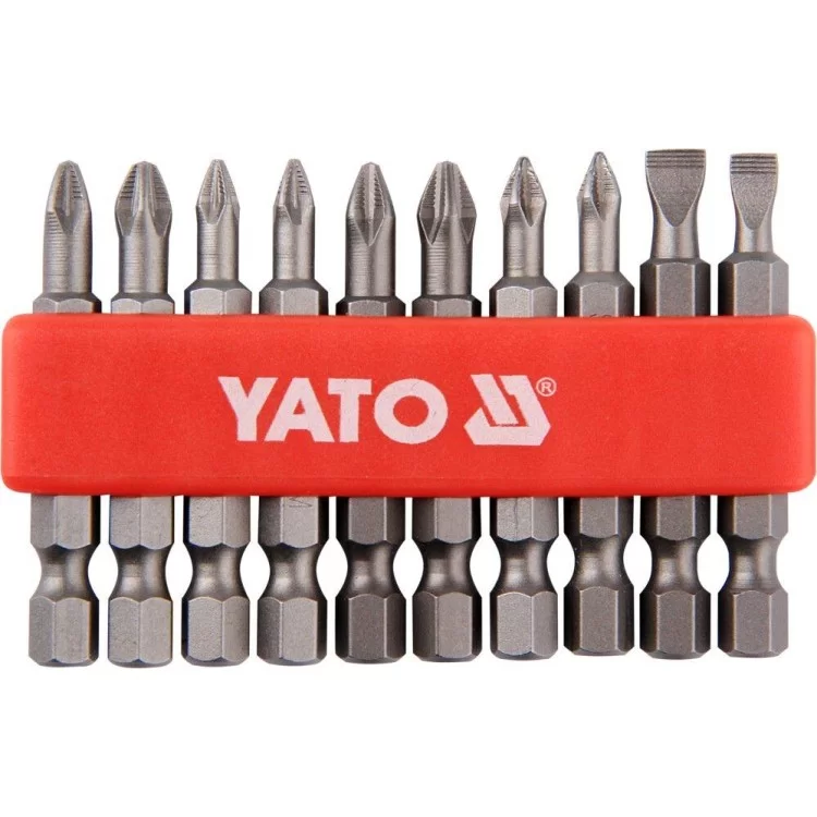 Бита 1/4", PH1 / 1, PH2 / 2, PZ1 / 1, PZ2 / 2, 50 мм набор 10 шт. YATO - YT-0483