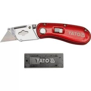 Нож складной, с трапециевидным лезвием 61 x 33 мм, 5 лезвий YATO - YT-7534