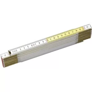Метр складной деревянный бело-желтого цвета, длина 2 м STANLEY - 0-35-458