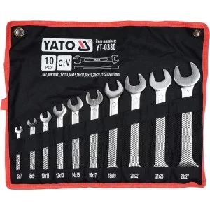 Ключи рожково накидные 6 - 27 мм, набор 10 шт. YATO - YT-0380