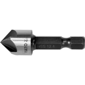 Зенкер конический по металлу YATO HSS, 12.4 мм, l = 40 мм, 5 кромок, HEX 1/4