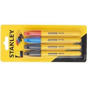 Маркеры STANLEY Fine Tip, разноцветные, 4 шт