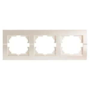 Рамка 3-на горизонтальная жемчужно-белый металлик DERIY Lezard 702-3000-148
