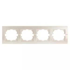 Рамка 4-на горизонтальна перлинно-білий металік DERIY Lezard 702-3000-149