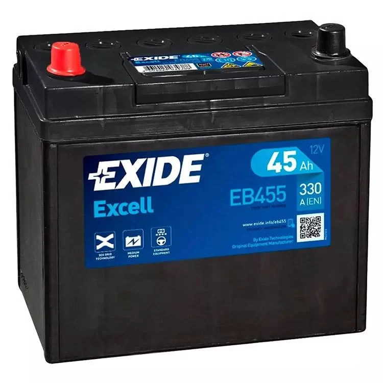 Аккумулятор автомобильный EXIDE EXCELL 45A (EB455)