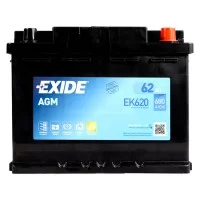 Акумулятор автомобільний EXIDE START-STOP AGM 62Ah Ев (-/+) (EK620)