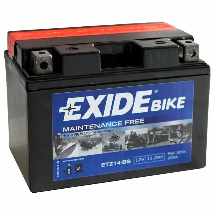 Аккумулятор автомобильный EXIDE AGM 11,2Ah (+/-) (205EN) (ETZ14-BS)