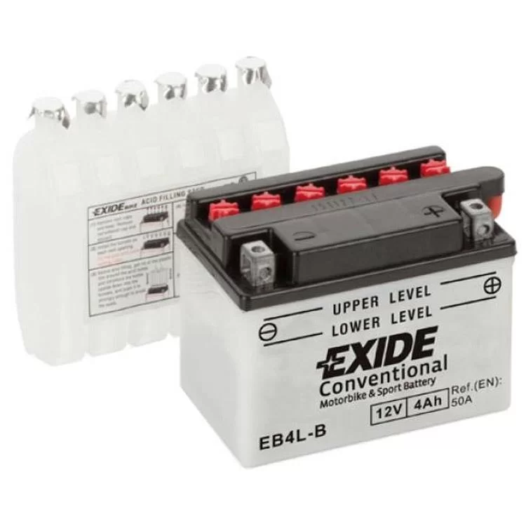 Аккумулятор автомобильный EXIDE CONVENTIONAL 4Ah Ев (-/+) (50EN) (EB4L-B)