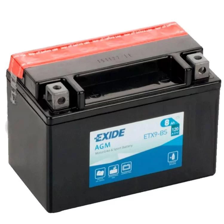 Акумулятор автомобільний EXIDE AGM 8Ah (+/-) (120EN) (ETX9-BS) ціна 1 450грн - фотографія 2