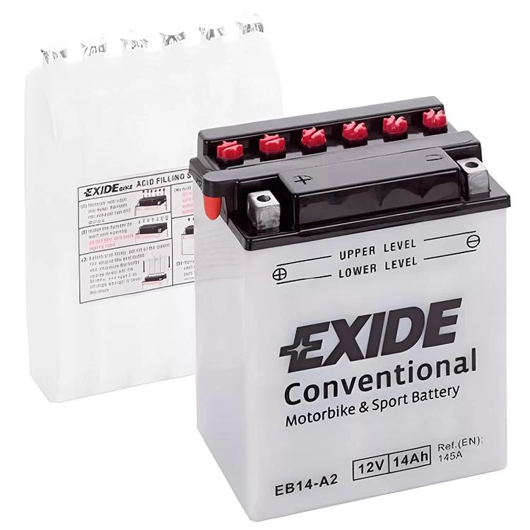 Мотоакумулятор EXIDE CONVENTIONAL 14Ah (+/-) (145EN) (EB14-A2)