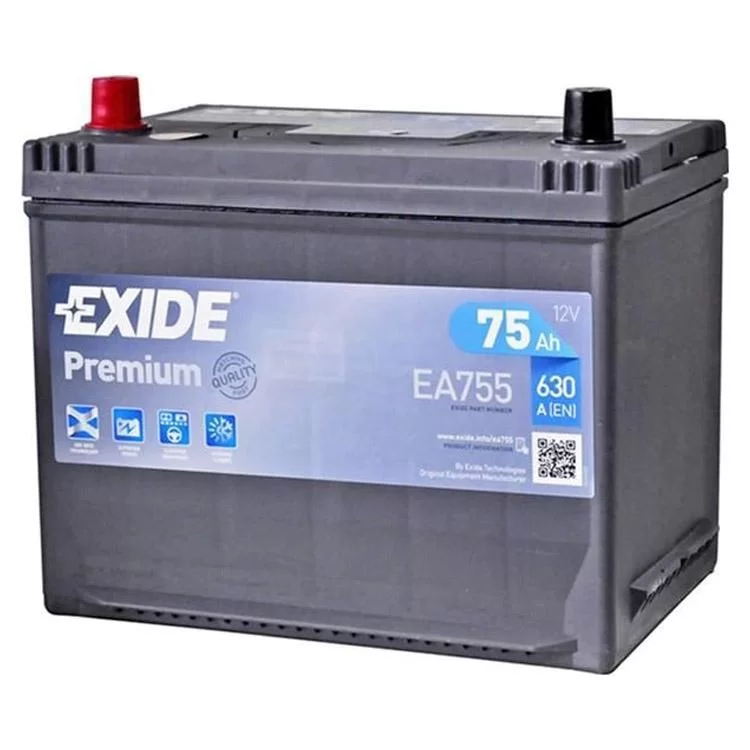 Акумулятор автомобільний EXIDE PREMIUM 75A (EA755)