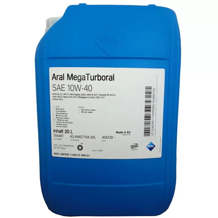 Масло моторное полусинтетическое Aral Turboral 10W-40, 20л, 15BCD2