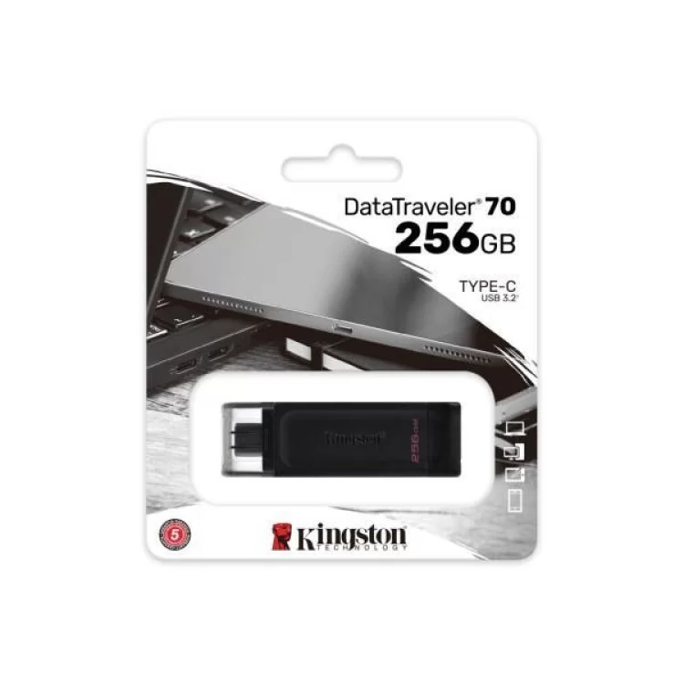 USB флеш накопичувач Kingston 256GB DataTraveller 70 USB 3.2 / Type-C (DT70/256GB) огляд - фото 8
