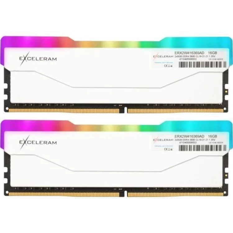 Модуль памяти для компьютера DDR4 16GB (2x8GB) 3600 MHz RGB X2 Series White eXceleram (ERX2W416369AD)