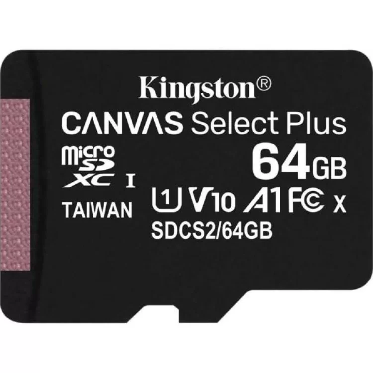 Карта памяти Kingston 64GB micSDXC class 10 A1 Canvas Select Plus (SDCS2/64GB) цена 374грн - фотография 2