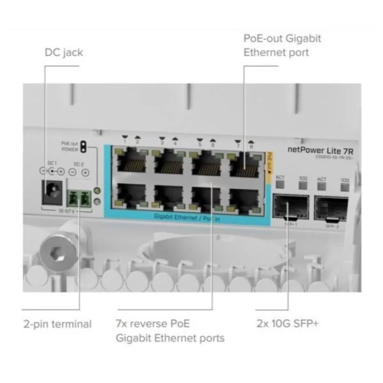 продаем Коммутатор сетевой Mikrotik CSS610-1Gi-7R-2S+OUT в Украине - фото 4