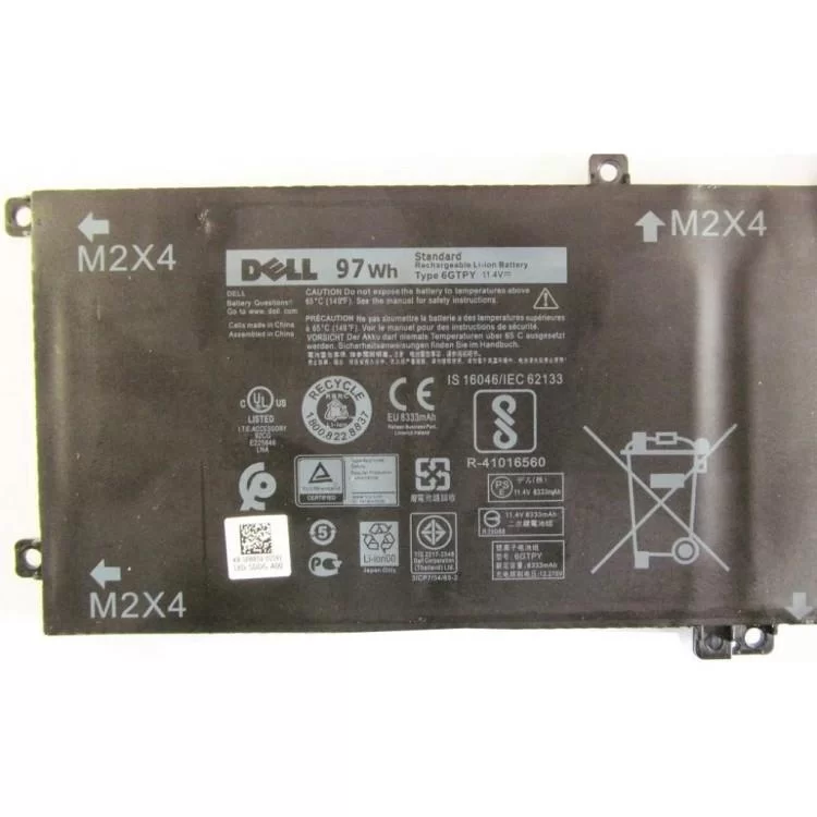 Акумулятор до ноутбука Dell XPS 15-9560 (long) 6GTPY, 97Wh (8083mAh), 6cell, 11.4V (A47391) ціна 6 616грн - фотографія 2