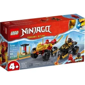 Конструктор LEGO Ninjago Автомобільна й байкова битва Кая і Раса 103 деталей (71789)
