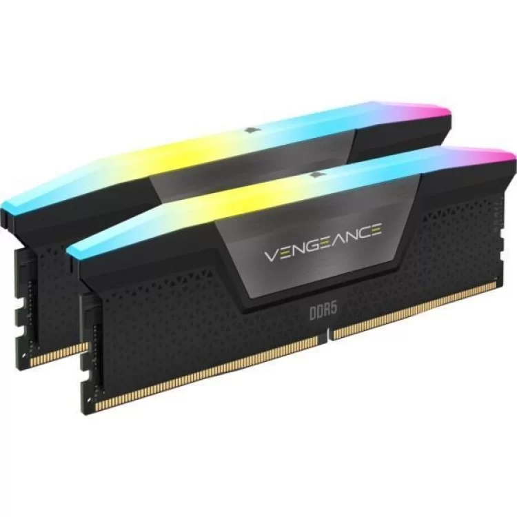 Модуль пам'яті для комп'ютера DDR5 48GB (2x24GB) 6000 MHz Vengeance RGB Black Corsair (CMH48GX5M2B6000C30) ціна 12 275грн - фотографія 2