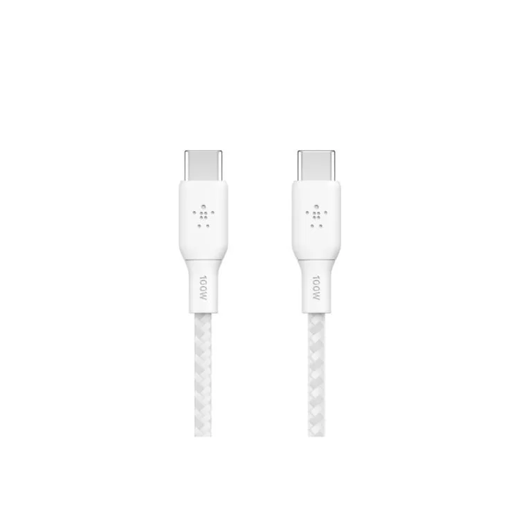 Дата кабель USB-C to USB-C 2.0m 100W white Belkin (CAB014BT2MWH) ціна 739грн - фотографія 2
