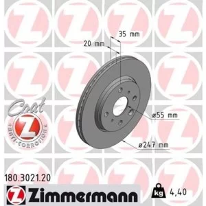 Тормозной диск ZIMMERMANN 180.3021.20