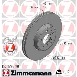 Тормозной диск ZIMMERMANN 150.1298.20