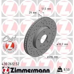 Тормозной диск ZIMMERMANN 430.2612.52