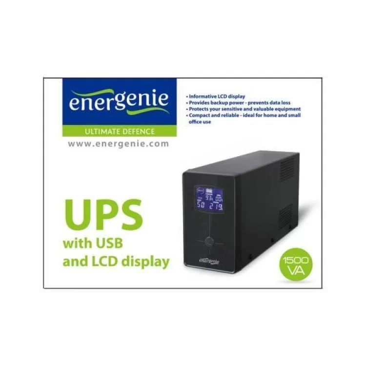 Пристрій безперебійного живлення EnerGenie EG-UPS-034 1500VA LCD (EG-UPS-034) ціна 10 878грн - фотографія 2