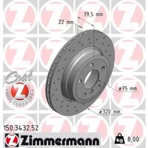 Тормозной диск ZIMMERMANN 150.3432.52