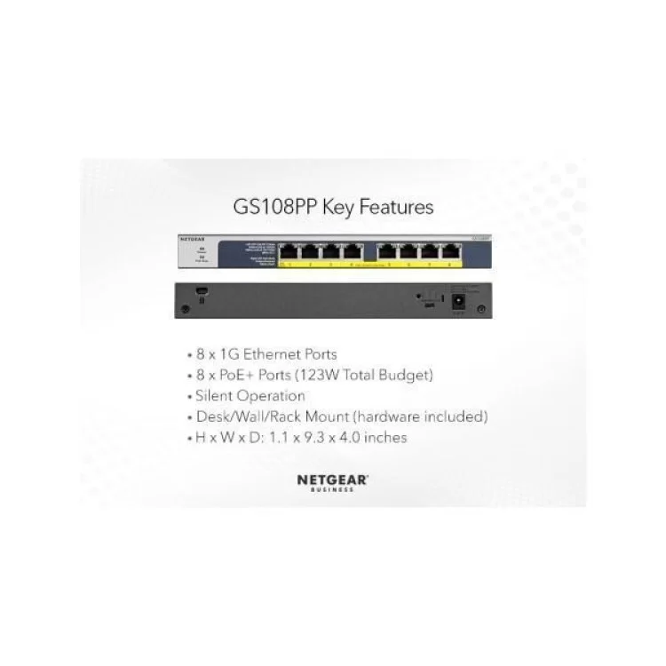 в продаже Коммутатор сетевой Netgear GS108PP-100EUS - фото 3