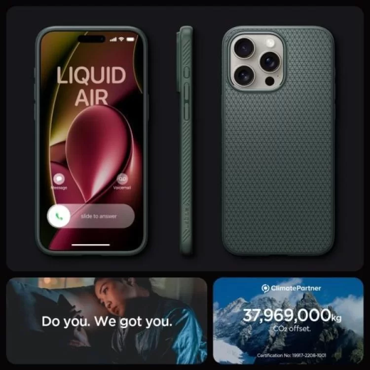 Чохол до мобільного телефона Spigen Apple iPhone 15 Pro Liquid Air Abyss Green (ACS06706) - фото 10
