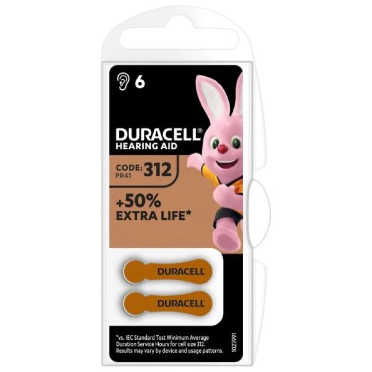 Батарейка Duracell PR41 / 312 * 6 (5007516/5011449) ціна 398грн - фотографія 2