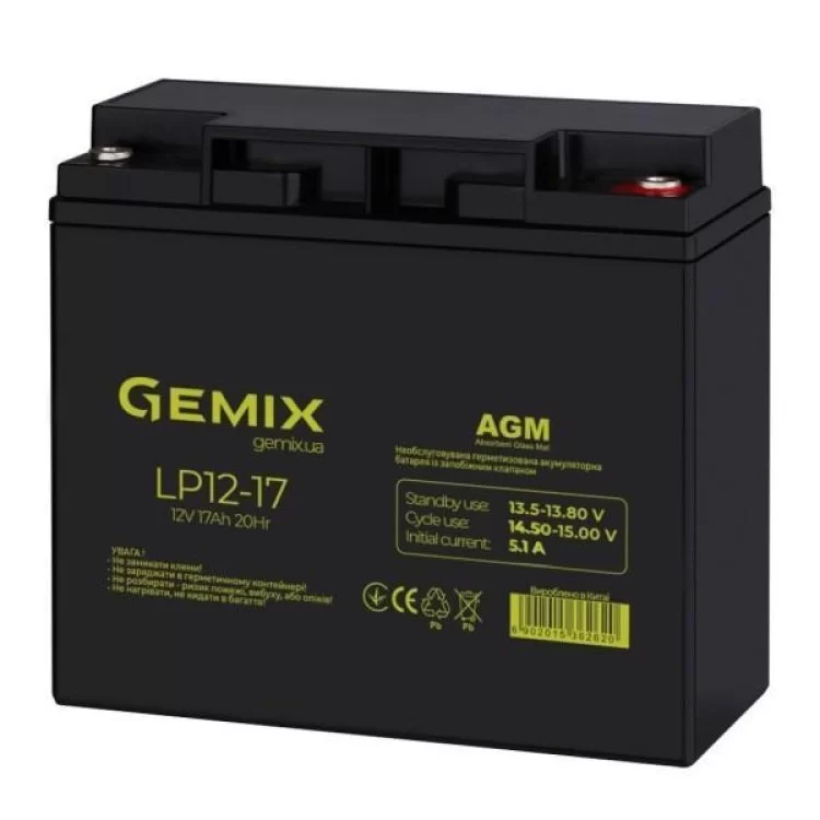 Батарея до ДБЖ Gemix 12В 17 Ач (LP1217) ціна 1 987грн - фотографія 2
