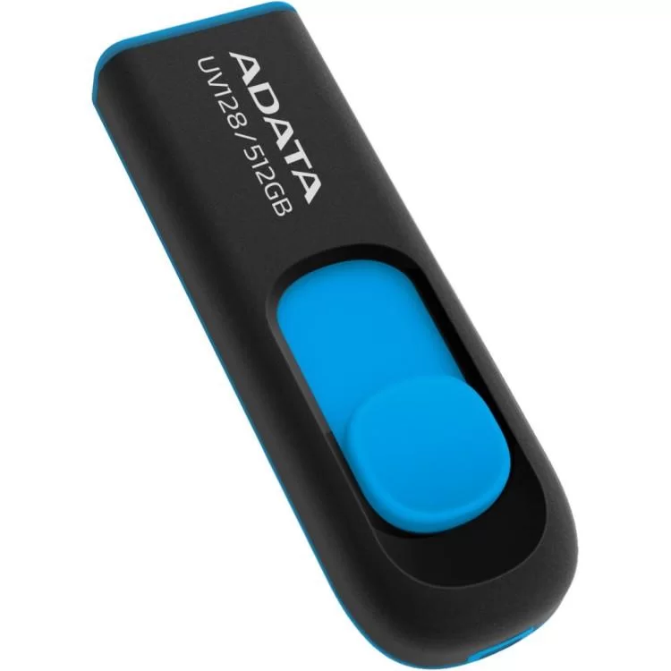 USB флеш накопичувач ADATA 512GB AUV 128 Black/Blue USB 3.2 (AUV128-512G-RBE) ціна 3 303грн - фотографія 2