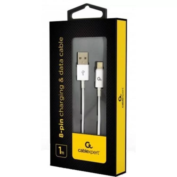 Дата кабель USB 2.0 AM to Lightning 1.0m Cablexpert (CC-USB2P-AMLM-1M-W) цена 182грн - фотография 2