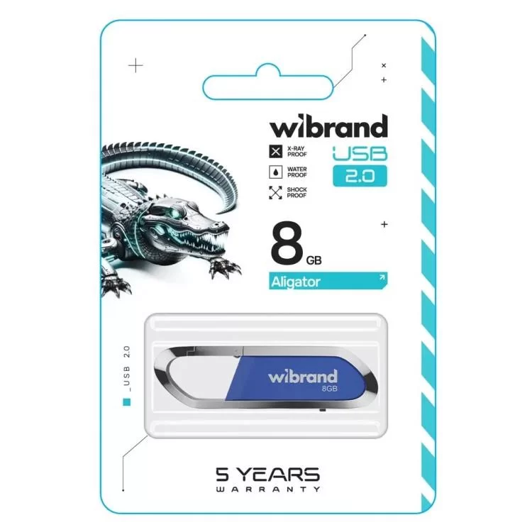 USB флеш накопичувач Wibrand 8GB Aligator Blue USB 2.0 (WI2.0/AL8U7U) ціна 204грн - фотографія 2