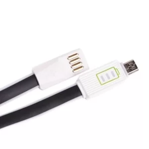 Дата кабель USB 2.0 - Micro USB 1,2A LED плоский (Black) 1,0м Drobak (218762)
