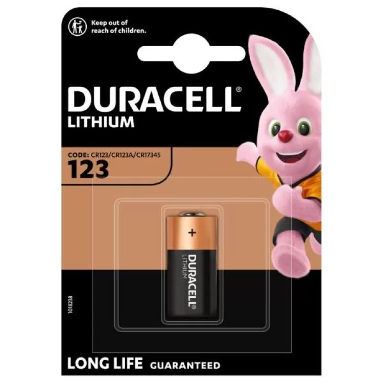 Батарейка Duracell CR 123 / DL 123 * 1 (5000394123106 / 5000784) ціна 229грн - фотографія 2