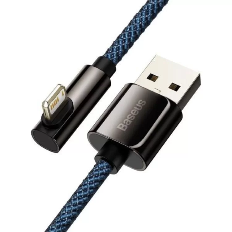 Дата кабель USB 2.0 AM to Lightning 2.0m CACS 2.4A 90 Legend Series Elbow Blue Baseus (CACS000103) цена 446грн - фотография 2