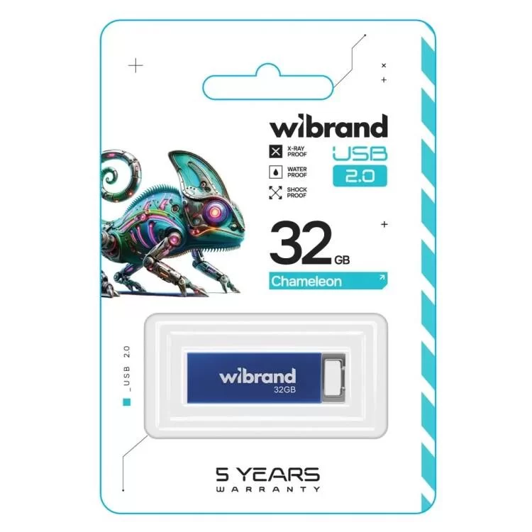 USB флеш накопичувач Wibrand 32GB Chameleon Blue USB 2.0 (WI2.0/CH32U6U) ціна 272грн - фотографія 2