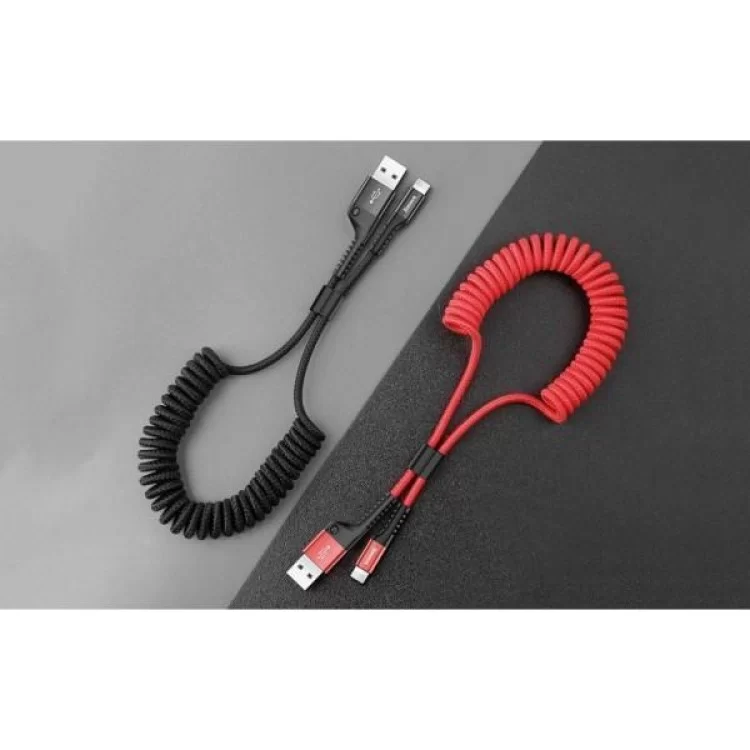 в продаже Дата кабель USB 2.0 AM to Lightning 1.0m Fish eye Spring 2A black Baseus (CALSR-01) - фото 3