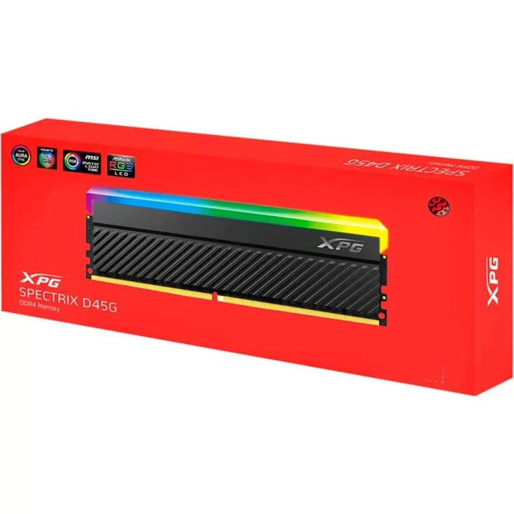 продаємо Модуль пам'яті для комп'ютера DDR4 16GB 3600 MHz XPG Spectrix D45G RGB Black ADATA (AX4U360016G18I-CBKD45G) в Україні - фото 4