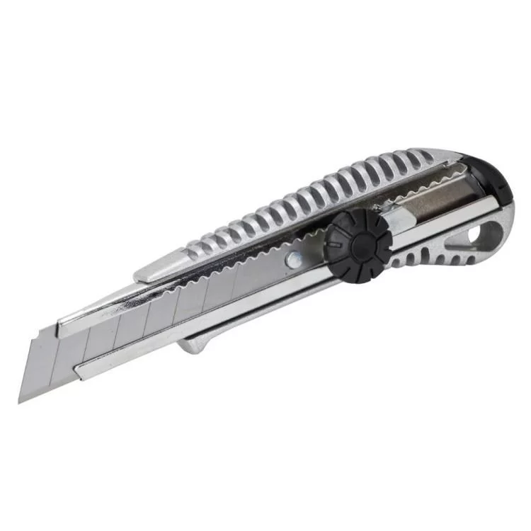 Нож монтажный Sigma металлический корпус, лезвие 18мм, винтовой замок (8211031) цена 66грн - фотография 2