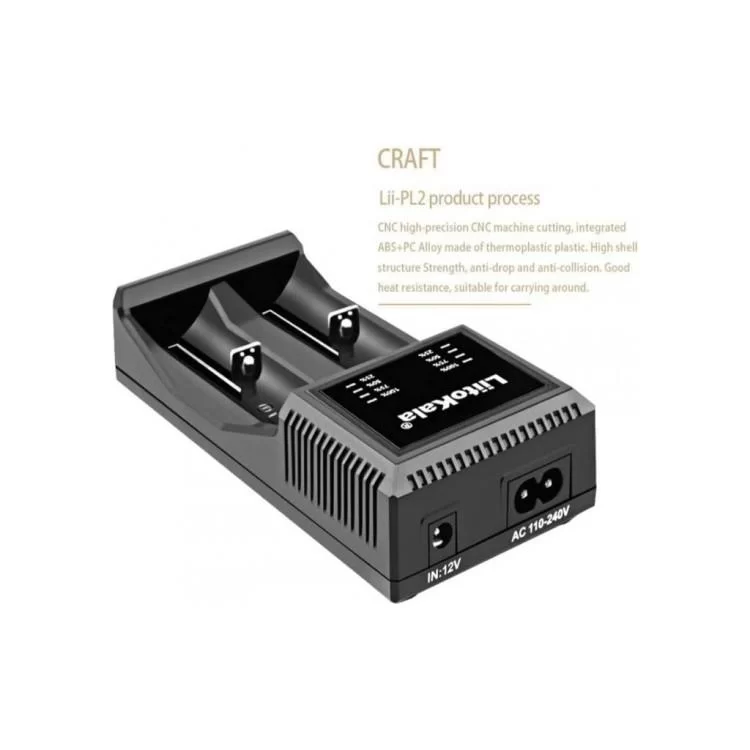 в продажу Зарядний пристрій для акумуляторів Liitokala 2 Slots, LED indicator, Li-ion(18650...RCR123...26650), NiMH(AA, AAA, SC, C) (Lii-PL2) - фото 3